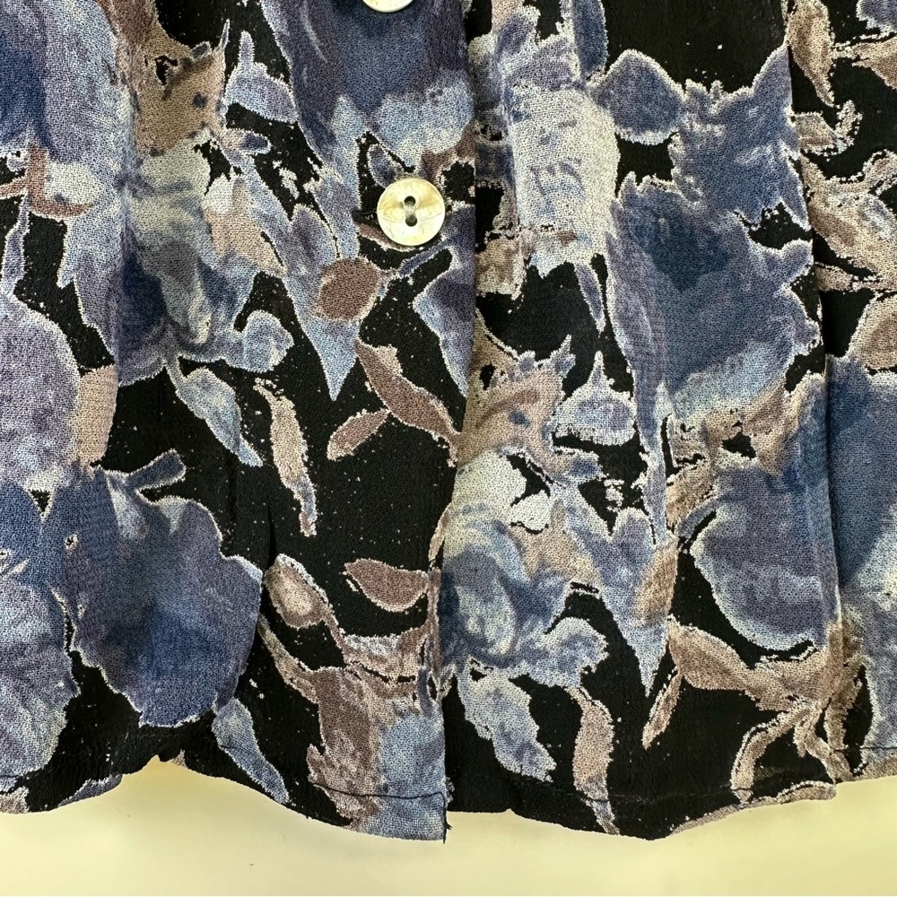 Chan Luu blue floral blouse XS long sleeve pintuck V-neck long sleeve Boho - Picture 9 of 13